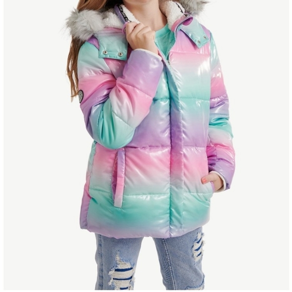 Justice Other - Justice girls puffer jacket with faux lined hood XL ( 16/18 )